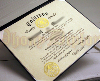 Fake Diploma With 2 Raised Gold Foil seals In Padded Folder